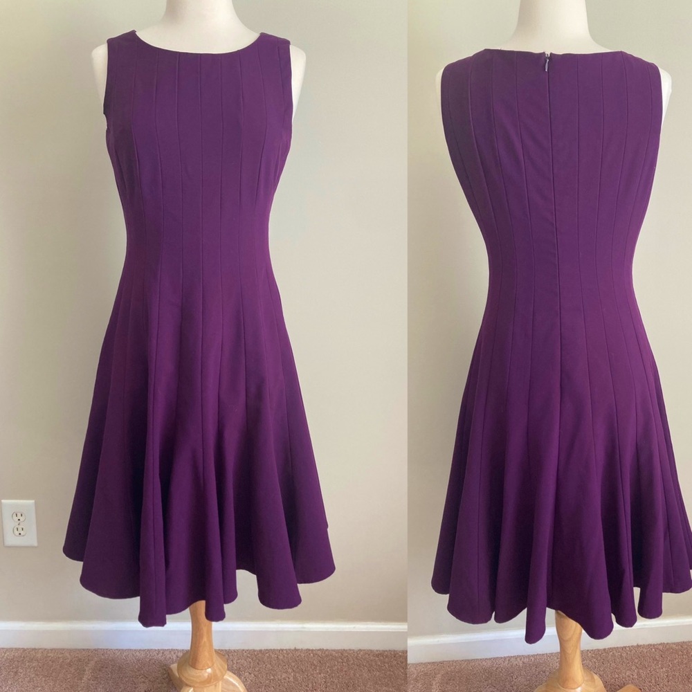 BOGO Ladies Calvin Klein A-line Purple Midi Dress sz 2